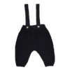 Baby Black Pants with Button Suspenders - Back View