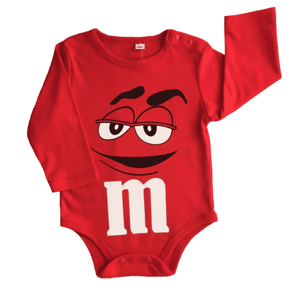 Baby bodysuit long sleeve in M&M's character design