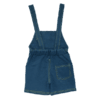 Toddler shortalls in Blue Denim Look Fabric - Back View