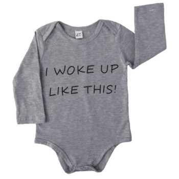 Cute infant bodysuit in grey