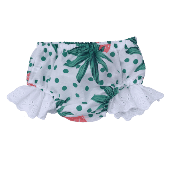 Baby bloomers with lace trim