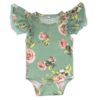 vintage baby clothes in green floral fabric