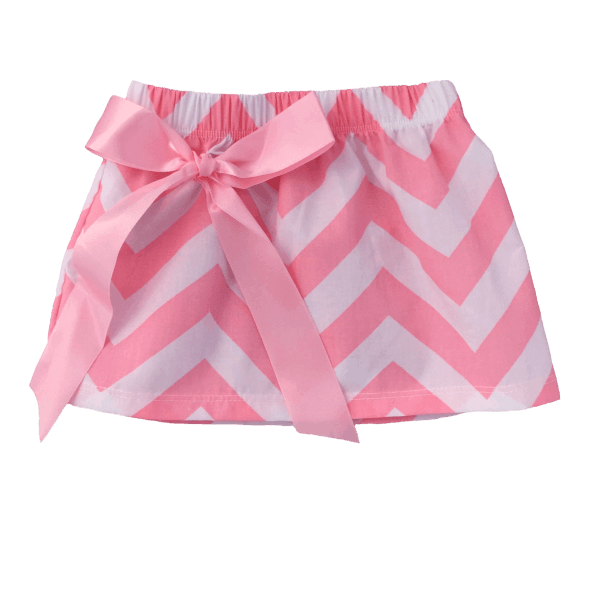 Pink Chevron Girls Summer Skirt